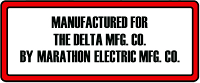 Delta / Marathon Motor Tag
