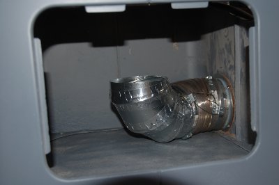 Elbow and exit duct installed