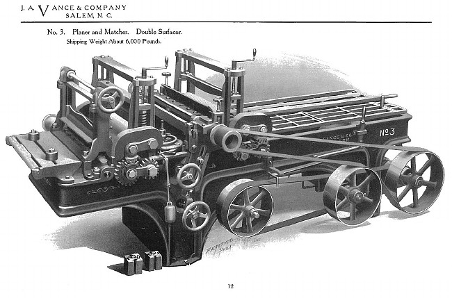  Vance No. 3 Planer/Matcher left hand side, catalog cut 