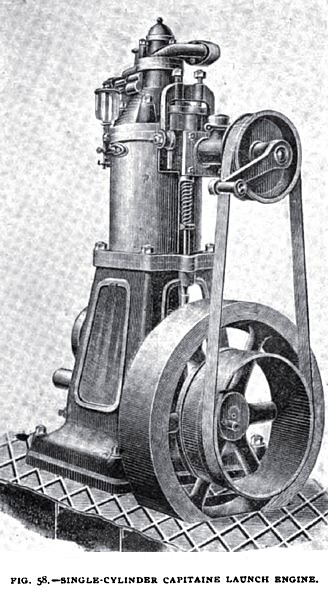 Fig. 58—Single Cylinder Captaine Launch Engine