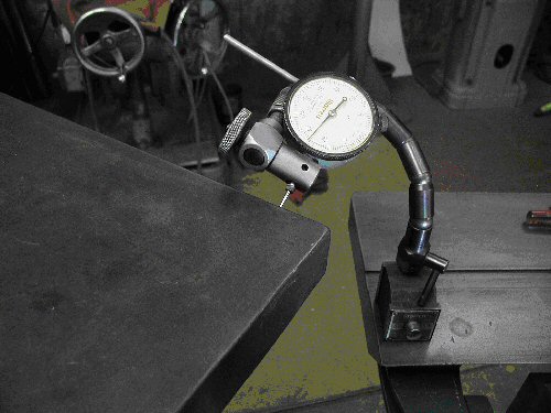 Photo 2 (set up of dial indicator as a vibration gauge)