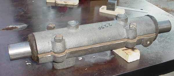 Bearing cap of the top wheel bearing assembly ready to pour 