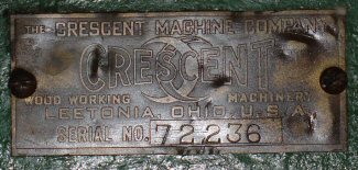 Sometime around 1940 or so (an exact time is not currently known), Crescent once again began to use a serial number tag on their machines rather than just stamping the number directly on the machine. These tags were used between when they started using tags again and when Crescent was bought out by Rockwell in 1945. During this period of time, Crescent used several style badges with known examples show below: