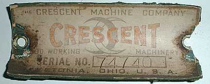 Also during this period (probably during WWII), Crescent used a tag made out of thick paste board - probably due to the shortage and rationing of metals during the war. Exact range of dates this tag was used is unknown but probably between 1942 and 1944. Below is a rare example of this tag as many have not survived due to them being made out of paper: