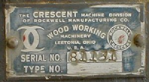 This style tag was used for a short period of time after Rockwell took over Crescent in 1945 until they began using the serial numbers prefixed with the letters 