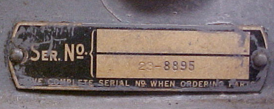Delta Oilboard Serial Number Plate