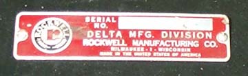 Newer Delta Serial Number Plate