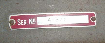 Older Delta Serial Number Plate