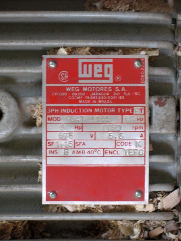 WEG Motor Plate