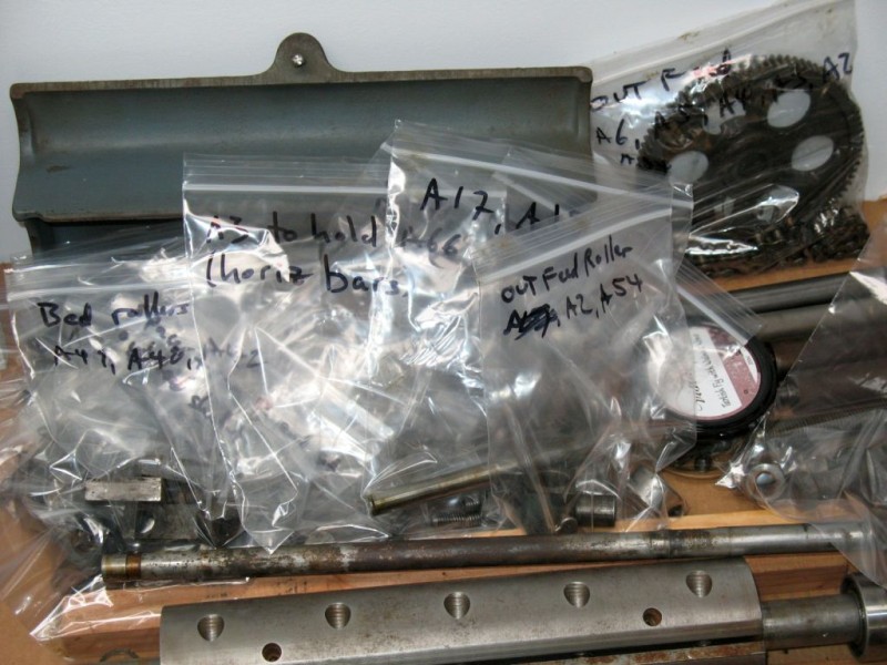 Planer Disassembled with Small Parts in Bags and Jars
