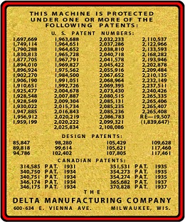 Delta Patent Decal 1944 & 1945 - Submitted by John Killin