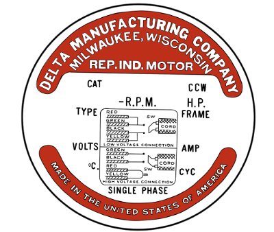 Delta Bullet Motor Tag, Single Phase