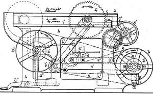 S. A. Woods' sliding-arbor tablesaw