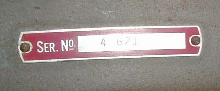 Older Delta Serial Number Tag