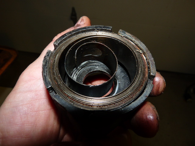 Return spring coil inside the housing cover